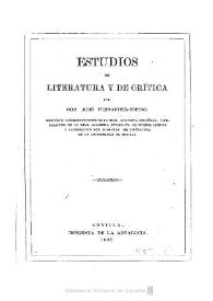 Estudios de literatura y de crítica