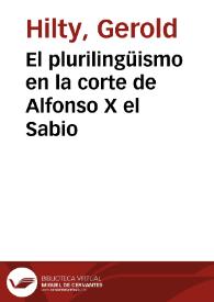 El plurilingüismo en la corte de Alfonso X el Sabio