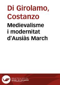 Medievalisme i modernitat d'Ausiàs March