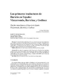 Los primeros traductores de Darwin en España: Vizcarrondo, Bartrina, Godínez