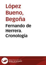 Fernando de Herrera. Cronología