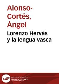 Lorenzo Hervás y la lengua vasca