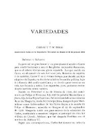 Carlos V y su siglo. Conferencia leída en la Exposición Universal de Gante el 10 de julio de 1913