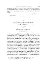 D. Pedro González de Mendoza el de Aljubarrota (1340-1385). (Continuación) [III]. Ensayo biográfico