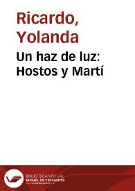 Un haz de luz: Hostos y Martí