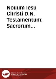 Nouum Iesu Christi D.N. Testamentum : Sacrorum Bibliorum tomus quintus