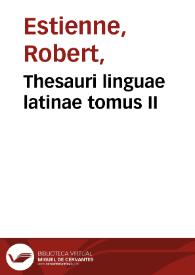 Thesauri linguae latinae tomus II