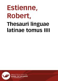 Thesauri linguae latinae tomus IIII