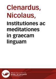 Institutiones ac meditationes in graecam linguam