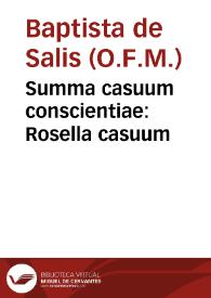 Summa casuum conscientiae : Rosella casuum