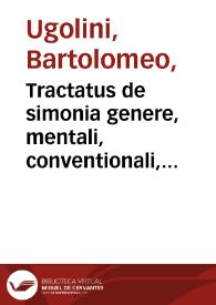 Tractatus de simonia genere, mentali, conventionali, ac reali
