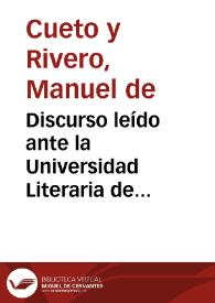 Discurso leído ante la Universidad Literaria de Granada en la solemne apertura del curso académico de 1881 á 1882