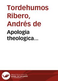 Apologia theologica...