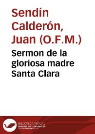 Sermon de la gloriosa madre Santa Clara