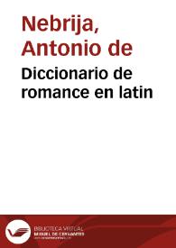 Diccionario de romance en latin