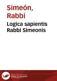 Logica sapientis Rabbi Simeonis