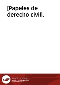 [Papeles de derecho civil].