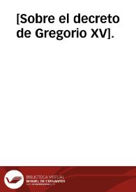 [Sobre el decreto de Gregorio XV].