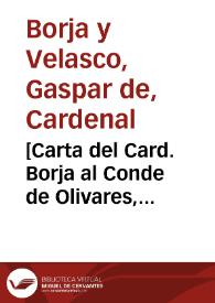 [Carta del Card. Borja al Conde de Olivares, 20-08-1622].