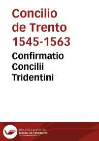 Confirmatio Concilii Tridentini