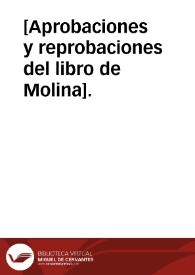 [Aprobaciones y reprobaciones del libro de Molina].