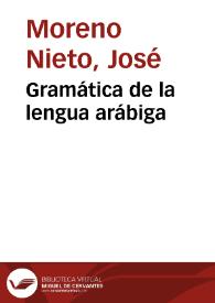 Gramática de la lengua arábiga
