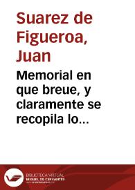 Memorial en que breue, y claramente se recopila lo alegado por la ciudad de Xerez, en el pleito con los compradores de sus tierras...