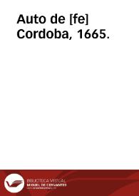Auto de [fe] Cordoba, 1665.