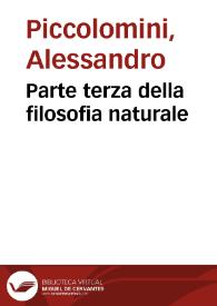 Parte terza della filosofia naturale