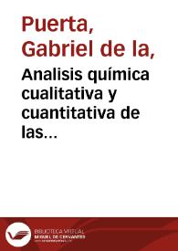 Analisis química cualitativa y cuantitativa de las aguas minero-medicinales de Marmolejo (provincia de Jaén)
