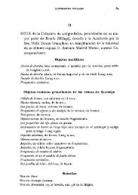 Nota de la Colección de antigüedades, procedentes en su mayor parte de Ronda (Málaga)