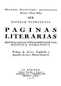 Páginas literarias : seguidas de los fundamentos de una estética romántica
