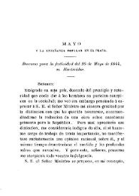 Discurso para la festividad del 25 de mayo de 1844 en Montevideo [1873]