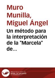 Un método para la interpretación de la 'Marcela' de Bretón de los Herreros
