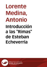 Introducción a las 'Rimas' de Esteban Echeverría