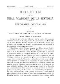 Informe relativo a la obra de don Ramón de Artaza