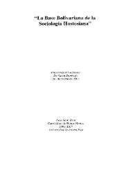 La Base Bolivariana de la Sociología Hostosiana