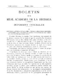 Informe acerca de la obra de don Jerónimo Bécker: 'Historia de las relaciones exteriores de España durante el siglo XIX'