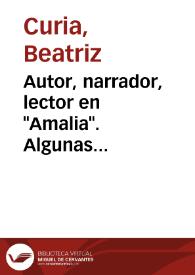 Autor, narrador, lector en 'Amalia'. Algunas precisiones