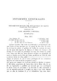 Documentos reales del monasterio de Santa Clara de Valladolid ordenados por Juan Agapito y Revilla (Conclusión)