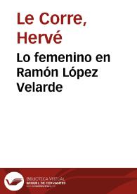 Lo femenino en Ramón López Velarde