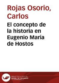El concepto de la historia en Eugenio María de Hostos