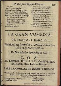 La gran comedia de Ycaro, y Dedalo
