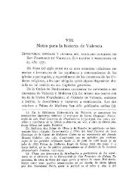 Notas para la historia de Valencia. Sepultura, capillas y altares del demolido Convento de San Francisco de Valencia. Sus dueños y poseedores en el...