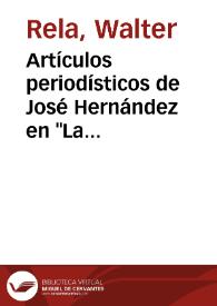 Artículos periodísticos de José Hernández en 