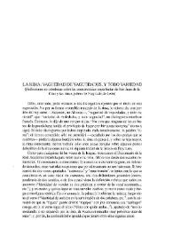 La rima : vaguedad de vaguedades, y todo variedad. (Reflexiones no ortodoxas sobre las consonancias imperfectas de San Juan de la Cruz y las rimas...