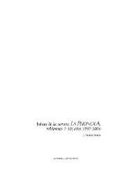 La Perinola : revista de investigación quevediana. Número 11 (2007). Sumarios analíticos-Abstracts, volúmenes 1-10 (1997-2006)