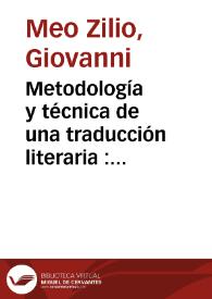 Metodología y técnica de una traducción literaria : los juegos de palabras en el 