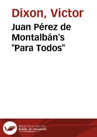 Juan Pérez de Montalbán's 'Para Todos'