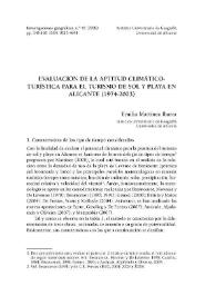 Evaluación de la aptitud climático-turística para el turismo de sol y playa en Alicante (1974-2003)